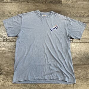 Vintage 90s Brockum Labatt Blue Beer Gear Single Stitch Blue Tshirt Large